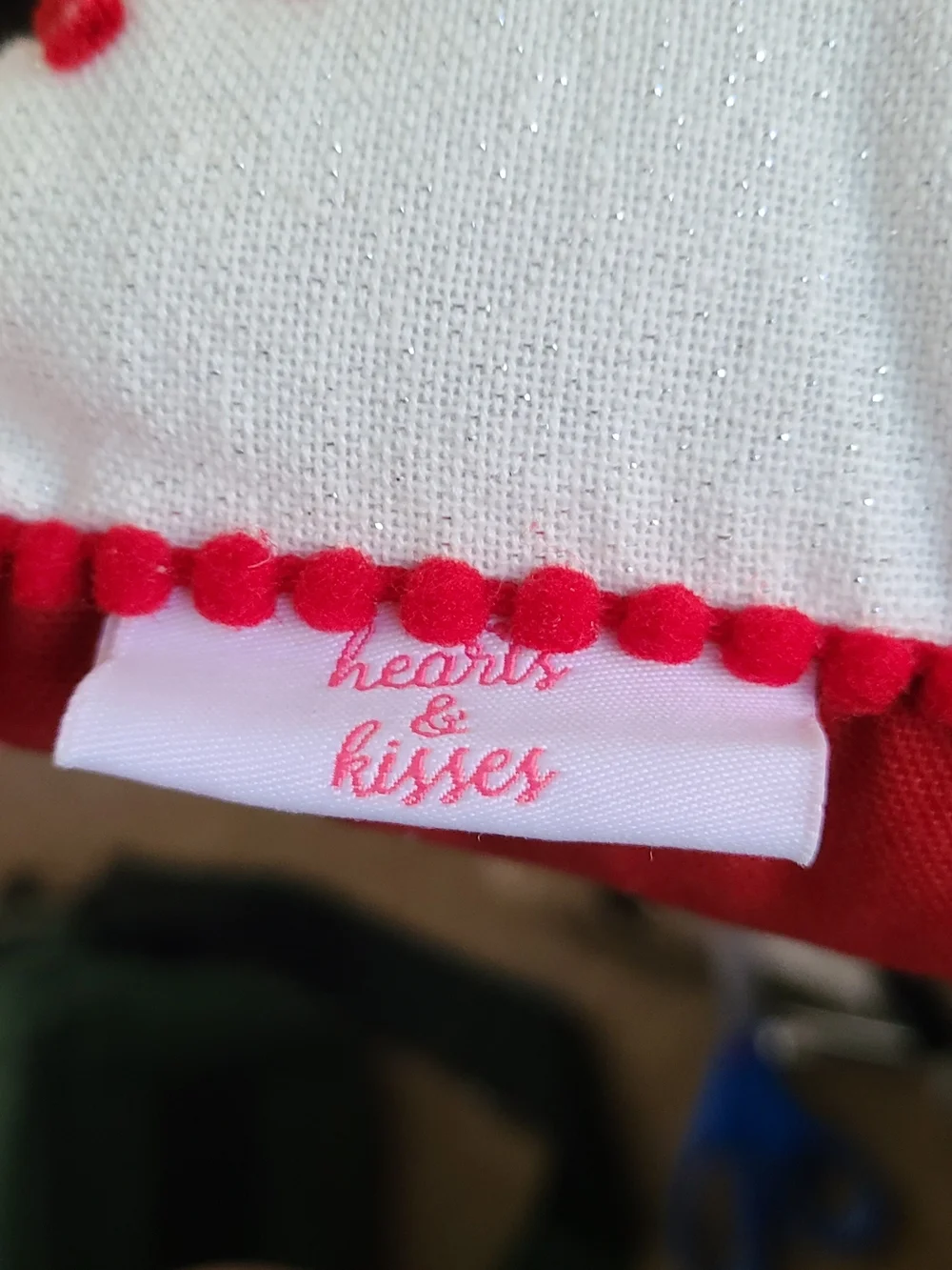 Hearts & Kisses Embroidered Hearts Love Valentine's Holiday Pillow 10